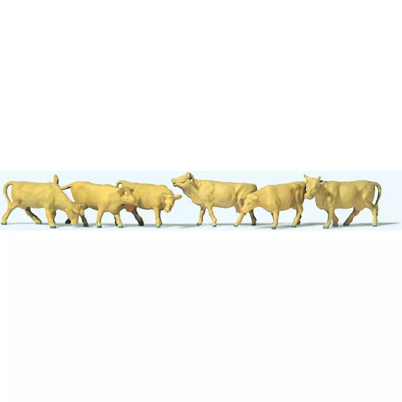 Preiser N 79229 Light Brown Cows (6)