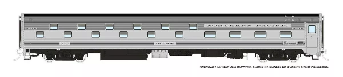 Rapido Trains 141026 HO Scale Budd Slumbercoach Northern Pacific NP 328 Loch Ness