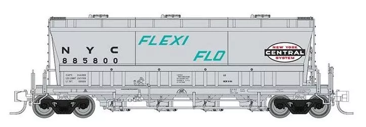 Rapido Trains 533002A N Scale PD3500 Flexi Flo Covered Hopper New York Central (Early) NYC