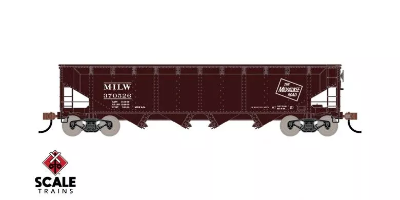 ScaleTrains Kit Classics 1214 70 Ton 4 Bay Open Hopper Milwaukee Road MILW 370543