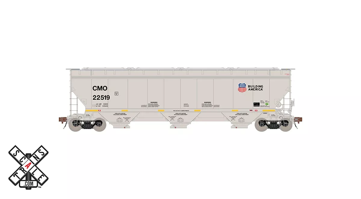 ScaleTrains Rivet 33307 HO Scale Gunderson 5188 Covered Hopper Union Pacific UP/CMO 22688