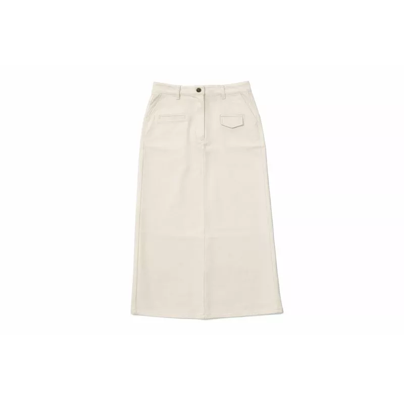 STRETCH DENIM SKIRT – TAN