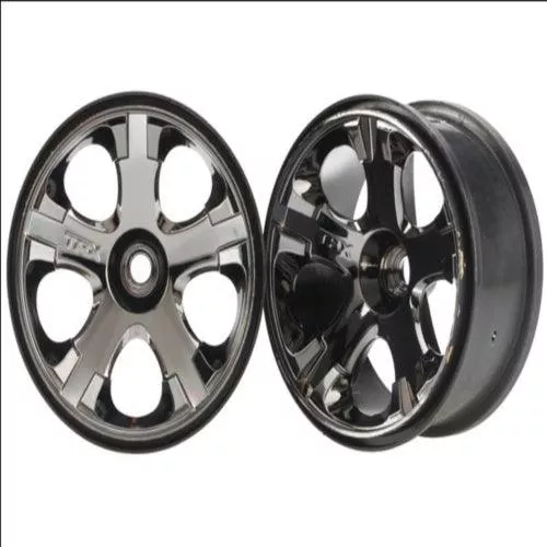 Traxxas 5577A Wheels All-Star 2.8″ Front Black Chrome (2) Nitro Jato