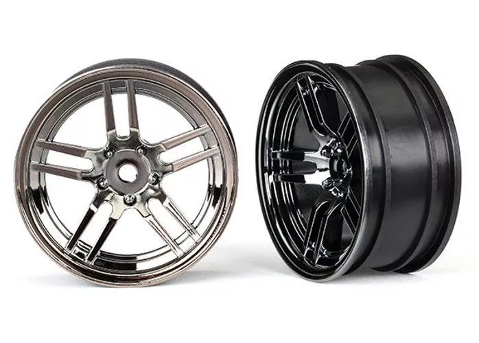Traxxas Wheels 1.9′ Split-Spoke (Black Chrome) (Front) (2) 4-Tec 2.0 Ford GT