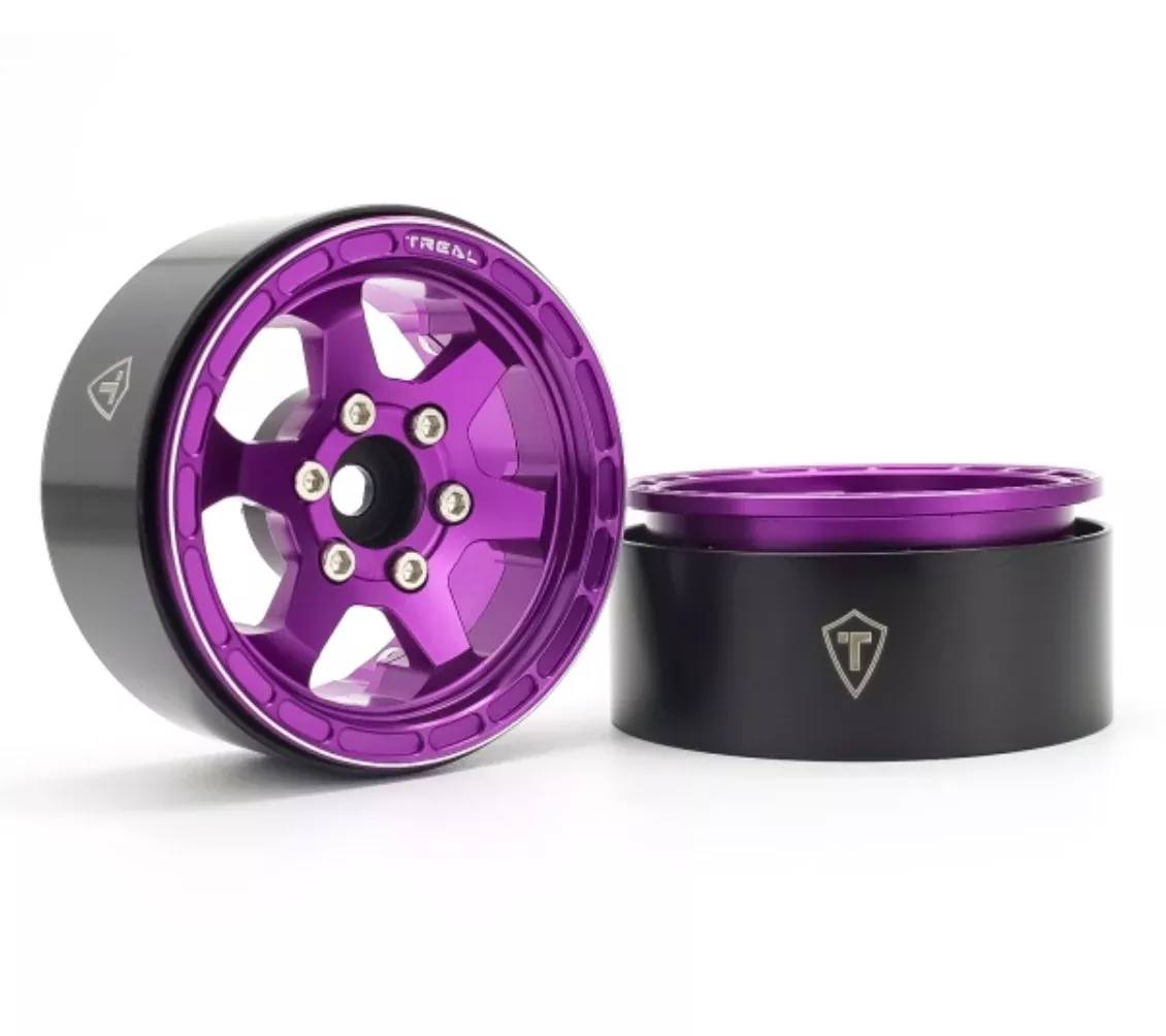 Treal Hobby (X003AFXKXR) 1.9″ Purple Concave Six Spoke Beadlock Wheels