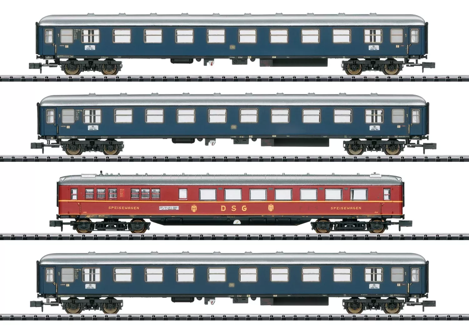 Trix 15132 N DB "MERKUR" Express Train Passenger Car Set (Set of 4)