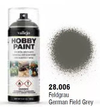Vallejo 28006 400ml German Field Grey Infantry Acrylic Hobby Paint Spray