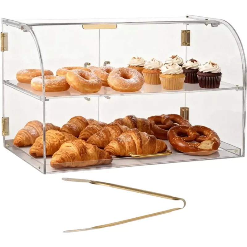 Vevor Bakery Display Case 2-Tier Countertop Pastry Cabinet 22″ x 14″ x 14″ New