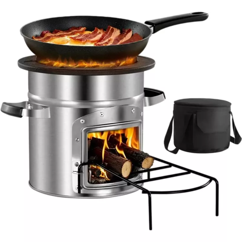 Vevor Rocket Stove Portable Wood Burning Camping Stove with Carrying Bag New