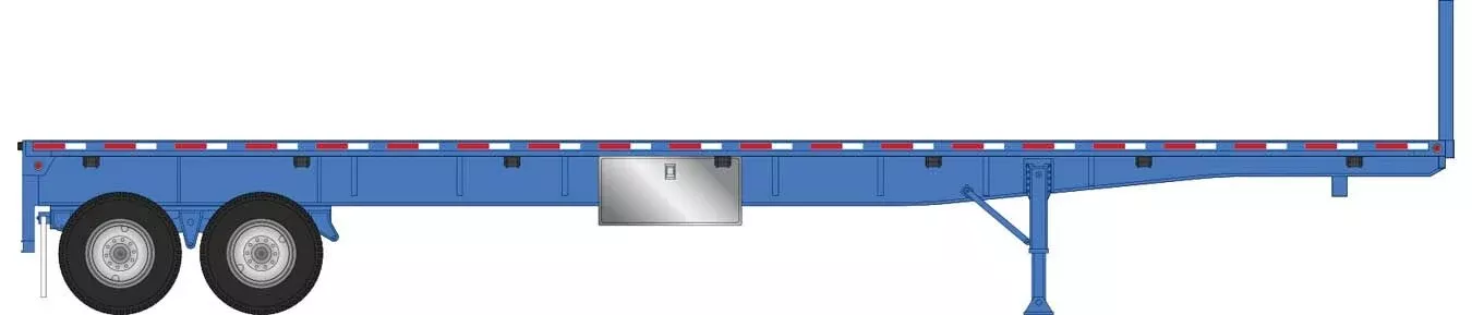 Walthers 949-2701 HO Scale Blue Flatbed Trailer
