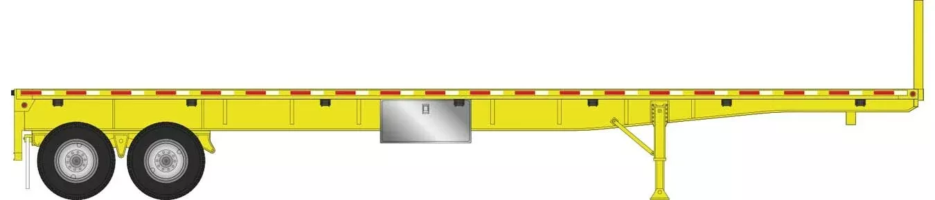 Walthers 949-2702 HO Scale Yellow Flatbed Trailer