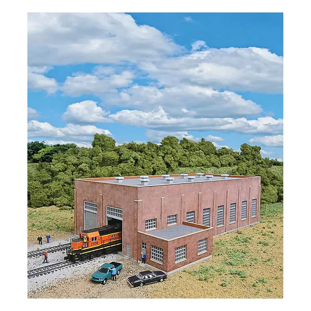 Walthers Cornerstone 933-3266 N Two-Stall 130' Brick Diesel House Kit
