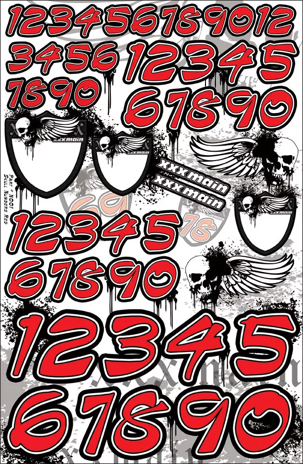 XXXN001Skull Numbers – Red (XXX Main)